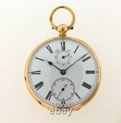 Antique 18ct English Up/Down Freesprung Fusee Pocket Watch-Serviced