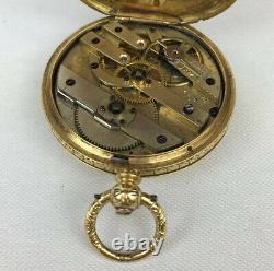 Antique 18ct Yellow Gold Baume Geneve B&L Fob / Pocket Watch Half Hunter