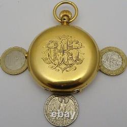 Antique 18ct gold freesprung minute recording flyback chronograph pocket watch
