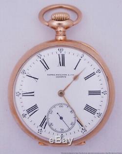 Antique 18k Rose Gold Chronometre Gondolo Patek Philippe Box Papers
