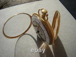 Antique 18k Solid Gold Skeletonized ¼ repeater Breguet verge fusee pocket watch