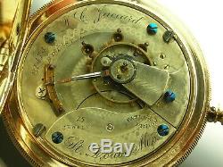 Antique 18s Aurora Mermod Jaccard & Co. St. Louis MO. 15 jewel pocket watch 1886