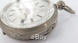 Antique 18s Chronograph Centre Seconds Twin Key Wind Pocket Watch, Working