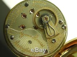 Antique 18s Illinois Bunn Special 23 Ruby jewels Rail Road pocket watch. 1912