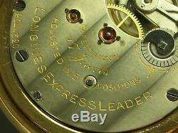 Antique 18s Longines Express Monarch 17j Canadian Railway pocket watch. Serviced