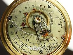 Antique 18s Waltham 17j pocket watch made 1903 for Canadian Railway Time Service