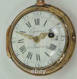 Antique 18th C. French Vigniaux, Toulouze Verge Fusee pocket watch. Ottoman market
