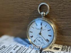 Antique 1900 London & Prescott Sterling Silver Serviced Pocket Watch Working