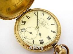 Antique 1900s Thomas Russel Liverpool Elgin Gold Plated Pocket Watch
