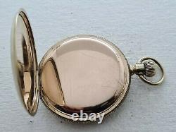 Antique 1901 Elgin 16s Gold Plated Full Hunter Pocket Watch SPARES/REPAIR 60