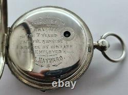 Antique 1901 H. Samuel 18S Solid Silver Pocket Watch + Chain Working VGC Rare