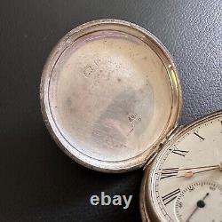 Antique 1901 Sterling Silver Cased A. W. W. Co Waltham Mass Pocket Watch Case