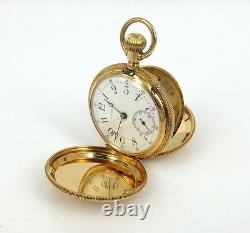 Antique 1901 Tiffany & Co Triple Signed 18K Yellow Gold Hunter Pocket Watch