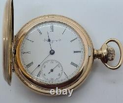 Antique 1902 ELGIN Ladies Gold Filled G. F. Victorian Full Hunter Pocket Watch 6s