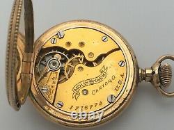 Antique 1902 Hampden Molly Stark 3/0s 7J Pendant Pocket Watch 14k Gold Filled