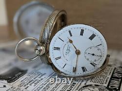 Antique 1902 J G Graves Serviced Sterling Silver Open Faced Pocket Watch Working