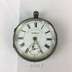 Antique 1902 Solid Silver Express English Lever J G Graves Pocket Watch A/F