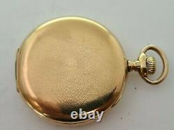 Antique 1903 Elgin USA 16s Full Hunter Gold Plated Pocket Watch Working Rare