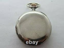 Antique 1903 Omega Chrome Crown Wind Pocket Watch Working Rare