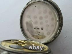 Antique 1903 Omega Chrome Crown Wind Pocket Watch Working Rare