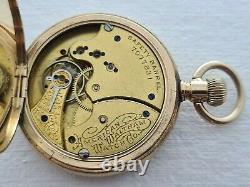 Antique 1903 Waltham Full Hunter 14K Solid Gold+ Diamond Pocket Watch Rare VGC