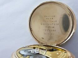 Antique 1903 Waltham Traveller Gold/P Full Hunter Pocket Watch VGC Rare