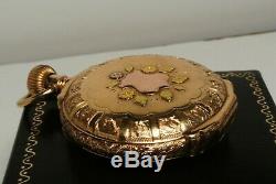 Antique 1904 Elgin 14k Solid Gold Multicolor Full Hunter Case Pocket Watch