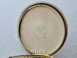 Antique 1905 Elgin 16s Half Hunter Gold Plated Pocket Watch VGC Box Rare