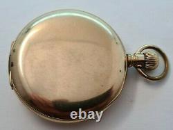 Antique 1905 Elgin USA Half Hunter Gold Plated Pocket Watch Needs Repair Rare