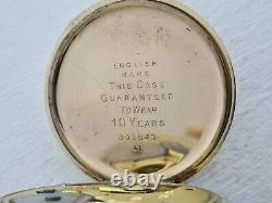 Antique 1905 Nallog 16s, 15j Full Hunter Gold Plated Pocket Watch VGC Box Rare