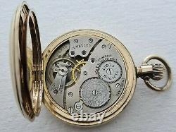 Antique 1905 Thomas Russell & Son Full Hunter Gold Plated Pocket Watch Rare