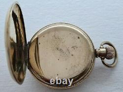 Antique 1905 Waltham Bond St Gold Plated 16s Pocket Watch Needs Repair Rare