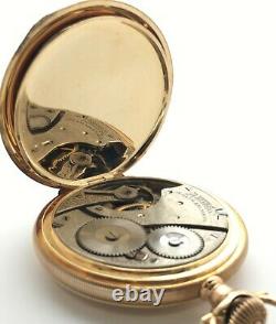 Antique 1905 Waltham Grade 610 7J Pocket Watch 16s 14k Solid Gold Hunter Case