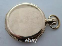 Antique 1905 Waltham Traveler Hunter Gold Plated Pocket Watch Working VGC Rare