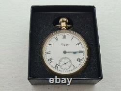 Antique 1905 Waltham U. S. A 16s Gold Plated Pocket Watch Working Box 58