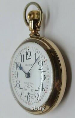 Antique 1906 ILLINOIS Bunn Special 21J Montgomery Dial Railroad RR Pocket Watch
