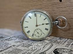 Antique 1907 Rare American Waltham Watch Co Sterling Silver Pocket Watch Working