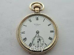 Antique 1907 Waltham Traveler Gold Plated 16s Pocket Watch Needs Repair Rare