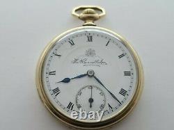 Antique 1908 Thomas Russell & Son 15J Gold Plated Pocket Watch Working Rare