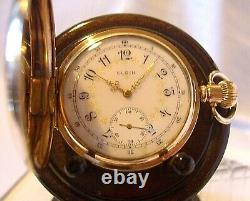 Antique 1909 Elgin Pocket Watch 15J 9ct Rose Gold Filled Fancy Full Hunter Fwo