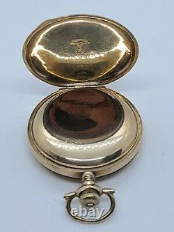 Antique 1910 ELGIN Ladies 15J Gold G. F. Victorian Full Hunter Pocket Watch 6s
