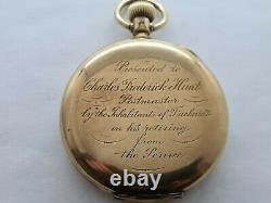 Antique 1910 Elgin U. S. A Full Hunter Gold Plated Pocket Watch Working Rare