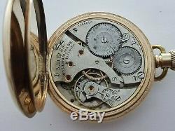 Antique 1910 Waltham. U. S. A 15 Jewels Gold Plated Men's Pocket Watch VGC Rare