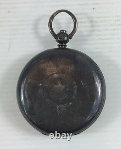 Antique 1912 Solid Silver Open Face Pocket Watch Working 5cm Face Diameter