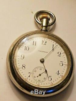 Antique 1913 American Waltham Sterling Grade / Size 18 / Pocket Watch