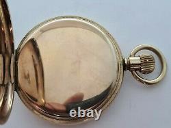 Antique 1915 Elgin USA Full Hunter Gold Plated Pocket Watch Needs Repair Rare