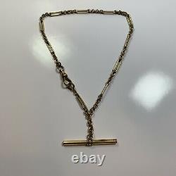 Antique 1920 12k Gold Filled Simmons Albert Watch Chain Necklace Bar