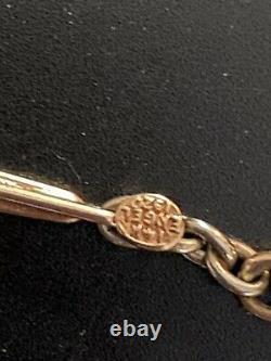 Antique 1920 Art Deco 14 Solid White Gold 14k Pocket Watch Chain SIGNED Engel