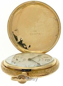 Antique 1920 ILLINOIS Pocket Watch 14k Solid Gold Hunter 17J Size 16s Grade 305