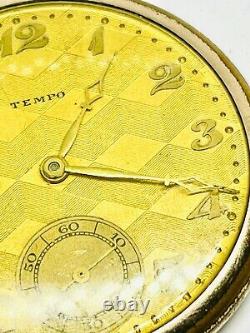 Antique 1920's/30's Art Deco Rolled Gold Tempo Swiss Top Wind Pocket Watch
